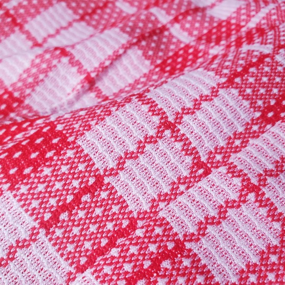 VTG 60s Red and White Polyester Plaid High Waisted Ladies Slacks 26 x 28 Sz 4/5 - Picture 6 of 6